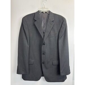 Andrew Fezza Blazer Mens 42R Worsted Wool 3 Button Grey Sport Jacket